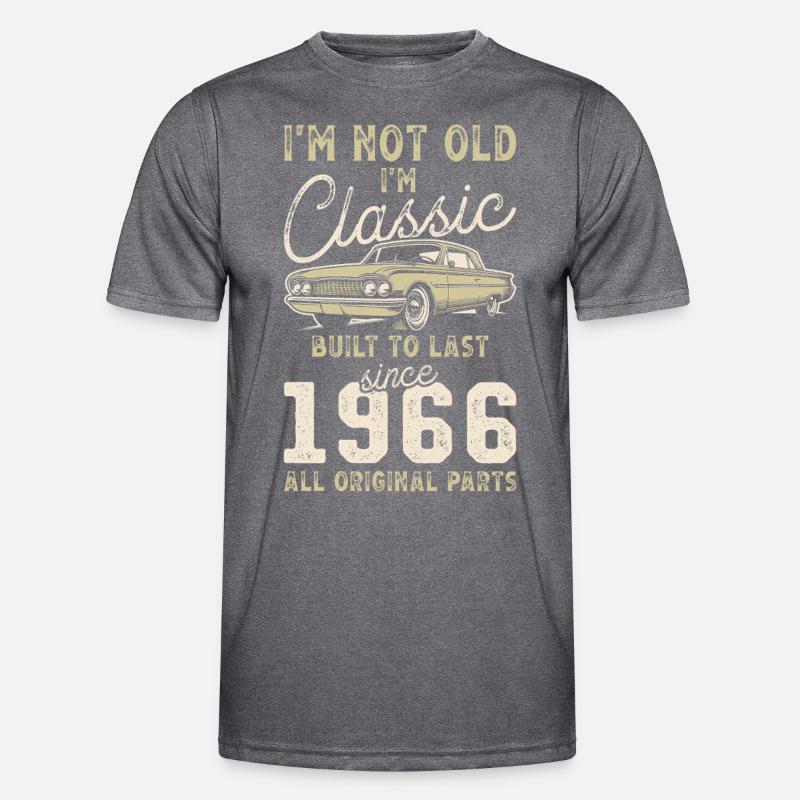 Geboren 1966 Geburtstag Oldtimer Männer Funktions-T-Shirt