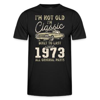 Born 1973 Birthday Classic Car - Men's Functional T-Shirt - black - Front - AI Model Male 178 dark (178cm)