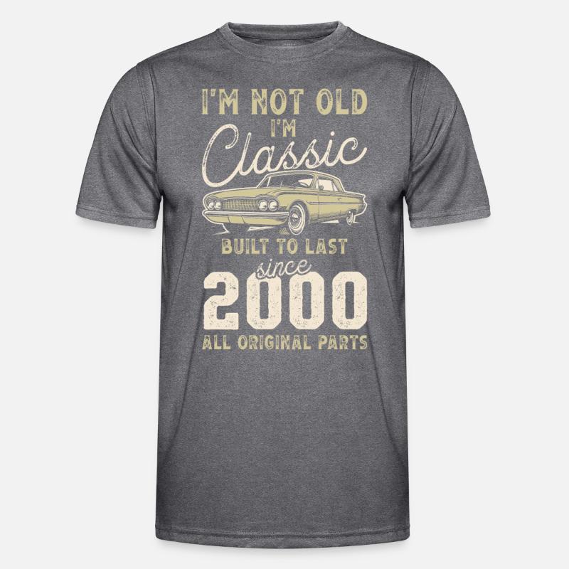 Geboren 2000 Geburtstag Oldtimer Männer Funktions-T-Shirt