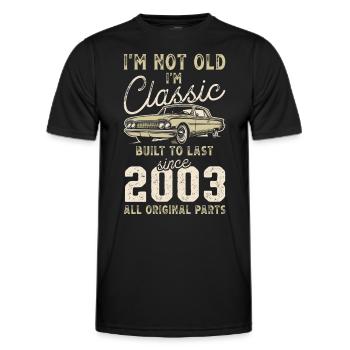 Born 2003 Birthday Classic Car - Men's Functional T-Shirt - black - Front - AI Model Male 178 dark (178cm)