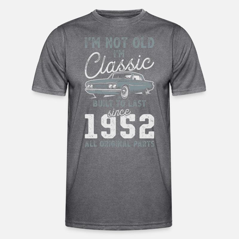 Geboren 1952 Geburtstag Oldtimer Männer Funktions-T-Shirt
