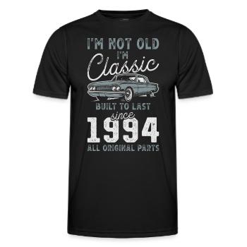 Born 1994 Birthday Classic Car - Men's Functional T-Shirt - black - Front - AI Model Male 178 dark (178cm)