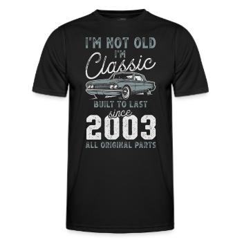 Born 2003 Birthday Classic Car - Men's Functional T-Shirt - black - Front - AI Model Male 178 dark (178cm)