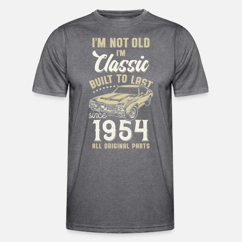 Geboren 1954 Geburtstag Oldtimer Männer Funktions-T-Shirt