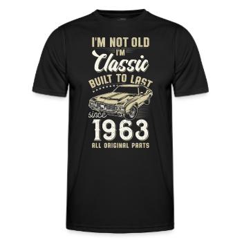 Geboren 1963 Geburtstag Oldtimer - Männer Funktions-T-Shirt - Schwarz - Vorne - AI Model Male 178 dark (178cm)