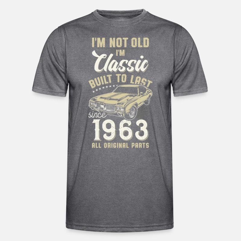 Geboren 1963 Geburtstag Oldtimer Männer Funktions-T-Shirt