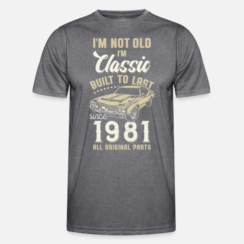 Geboren 1981 Geburtstag Oldtimer Männer Funktions-T-Shirt