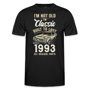 Geboren 1993 Geburtstag Oldtimer - Männer Funktions-T-Shirt - Schwarz - Vorne - AI Model Male 178 dark (178cm)