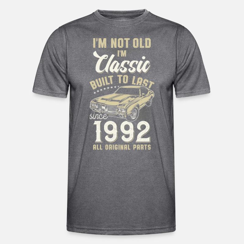 Geboren 1992 Geburtstag Oldtimer Männer Funktions-T-Shirt