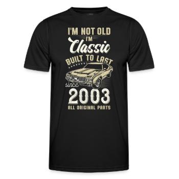 Born 2003 Birthday Classic Car - Men's Functional T-Shirt - black - Front - AI Model Male 178 dark (178cm)