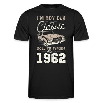 Geboren 1962 Geburtstag Oldtimer - Männer Funktions-T-Shirt - Schwarz - Vorne - AI Model Male 178 dark (178cm)