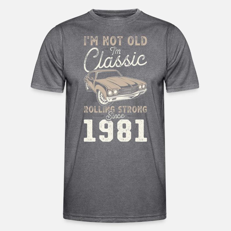Geboren 1981 Geburtstag Oldtimer Männer Funktions-T-Shirt