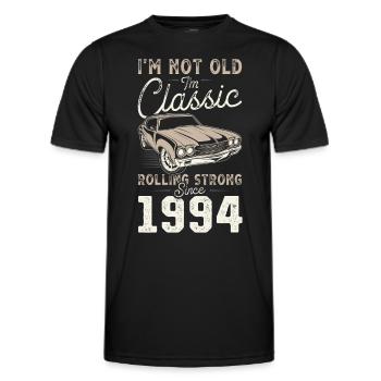 Born 1994 Birthday Classic Car - Men's Functional T-Shirt - black - Front - AI Model Male 178 dark (178cm)
