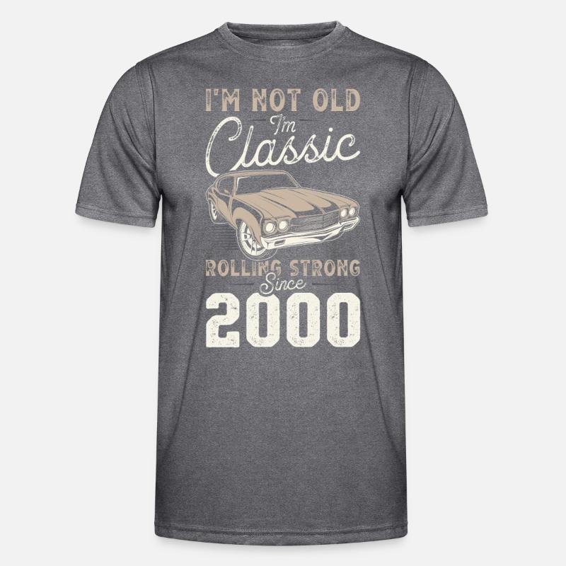 Geboren 2000 Geburtstag Oldtimer Männer Funktions-T-Shirt