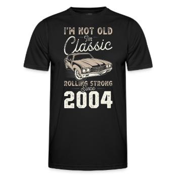 Geboren 2004 Geburtstag Oldtimer - Männer Funktions-T-Shirt - Schwarz - Vorne - AI Model Male 178 dark (178cm)
