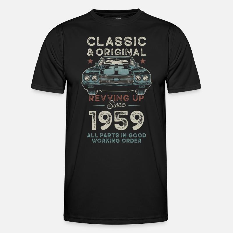 Geboren 1959 Geburtstag Oldtimer Männer Funktions-T-Shirt