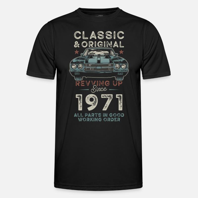 Geboren 1971 Geburtstag Oldtimer Männer Funktions-T-Shirt