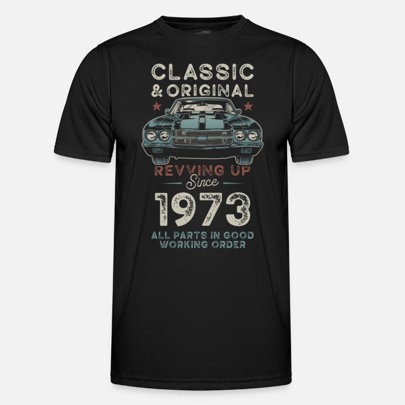 Geboren 1973 Geburtstag Oldtimer Männer Funktions-T-Shirt