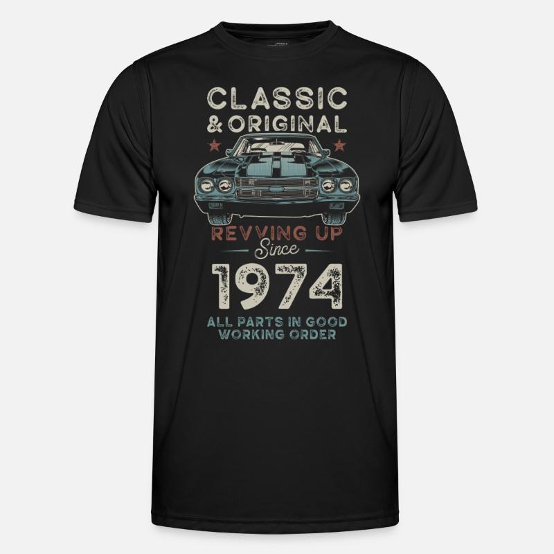 Geboren 1974 Geburtstag Oldtimer Männer Funktions-T-Shirt