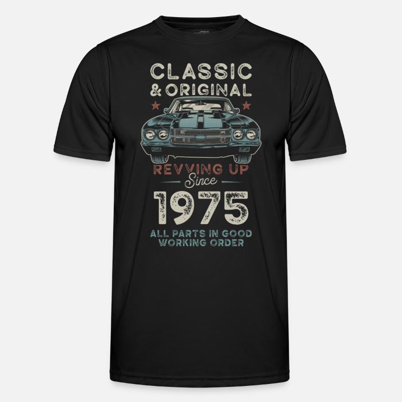 Geboren 1975 Geburtstag Oldtimer Männer Funktions-T-Shirt