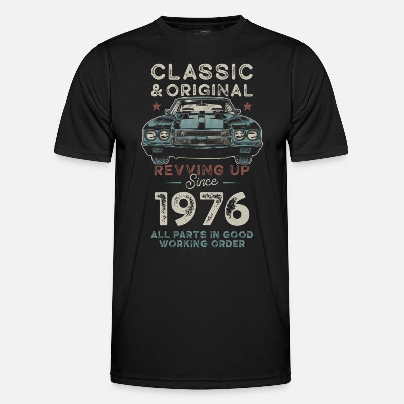 Geboren 1976 Geburtstag Oldtimer Männer Funktions-T-Shirt