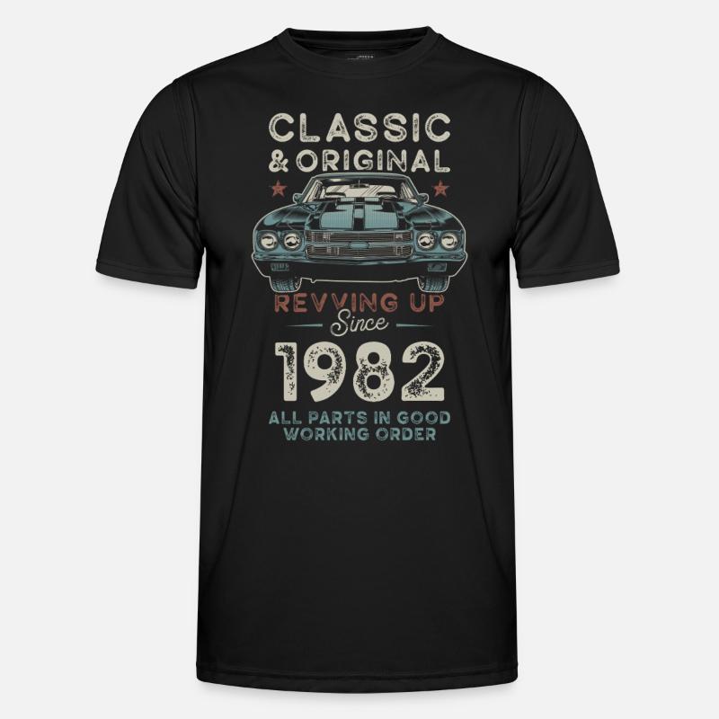 Geboren 1982 Geburtstag Oldtimer Männer Funktions-T-Shirt
