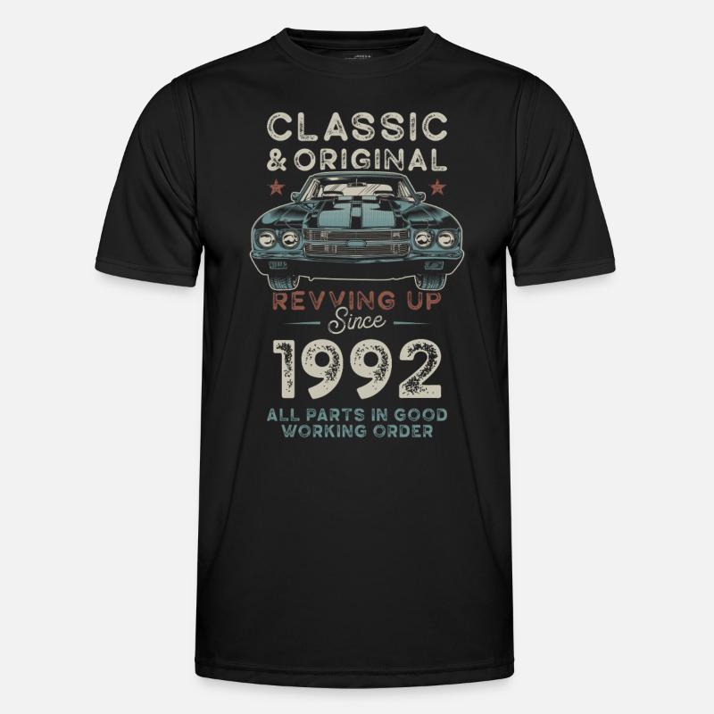 Geboren 1992 Geburtstag Oldtimer Männer Funktions-T-Shirt