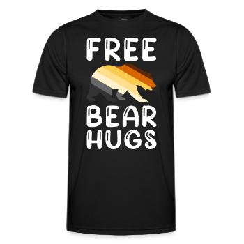 Gay Bears Pride Funny Retro Hug Bear - Men's Functional T-Shirt - black - Front - AI Model Male 178 dark (178cm)