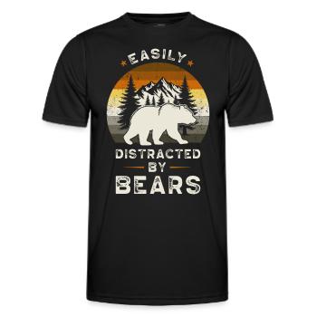 Gay Ours Pride Drôle Rétro Rapide Distrait - T-shirt sport Homme - noir - Devant - AI Model Male 178 dark (178cm)
