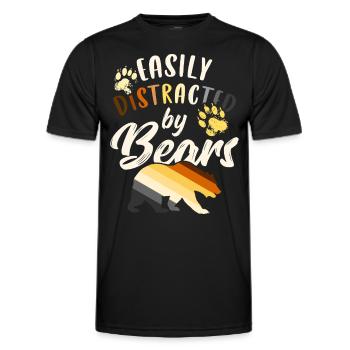 Gay Ours Fierté Drôle Rapide Distraire - T-shirt sport Homme - noir - Devant - AI Model Male 178 dark (178cm)