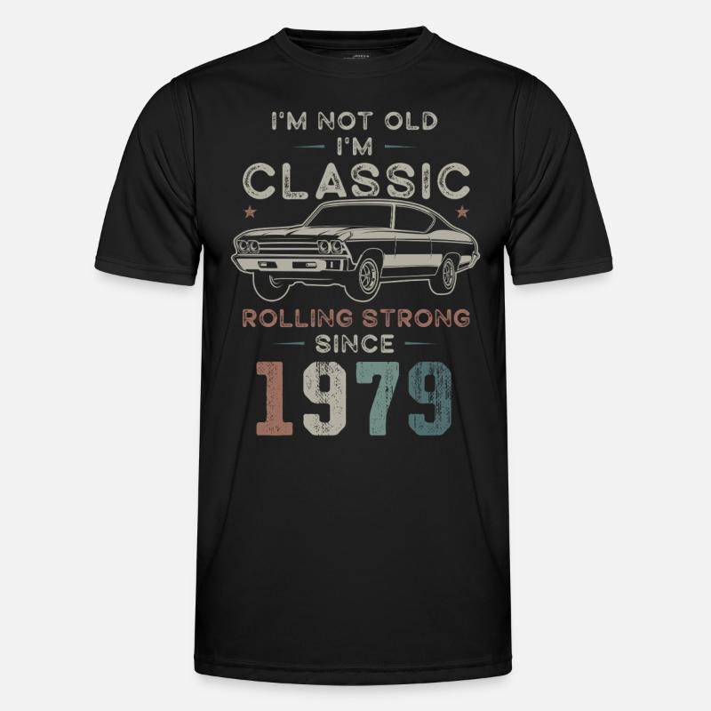 Geboren 1979 Geburtstag Oldtimer Männer Funktions-T-Shirt