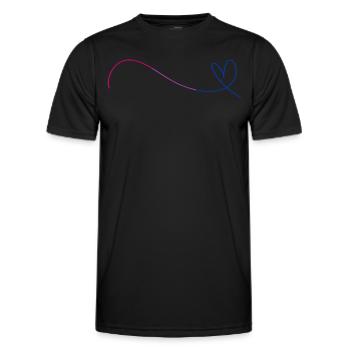 Heart Line Bi Colors Subtle Bisexual - Men's Functional T-Shirt - black - Front - AI Model Male 178 dark (178cm)