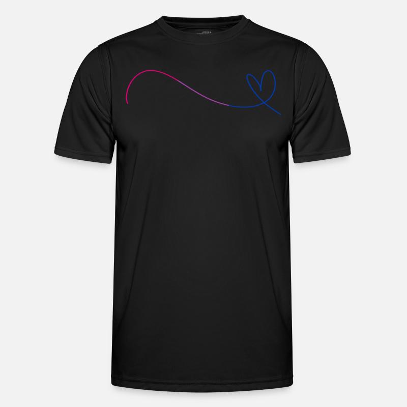 Heart Line Bi Colors Subtle Bisexual Men's Functional T-Shirt