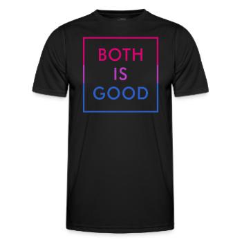 Drôle Bi Colors Déclaration de fierté bisexuelle - T-shirt sport Homme - noir - Devant - AI Model Male 178 dark (178cm)