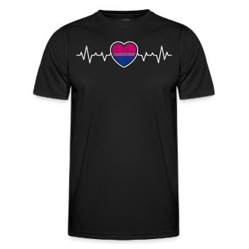 Bi Heartbeat Bisexual Pride Drapeau Couleurs Amour - T-shirt sport Homme - noir - Devant - AI Model Male 178 dark (178cm)