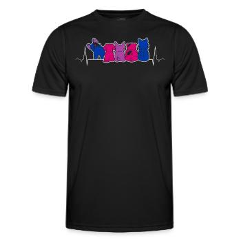 Bisexuel Fierté Chiens Battement de cœur Drapeau Drôle - T-shirt sport Homme - noir - Devant - AI Model Male 178 dark (178cm)