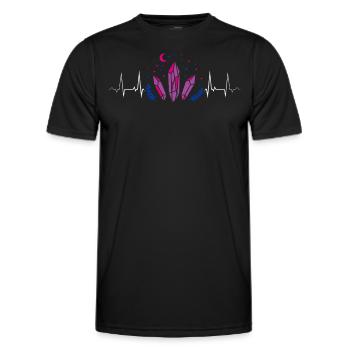 Bisexual Crystals Heartbeat Pride Magical - Men's Functional T-Shirt - black - Front - AI Model Male 178 dark (178cm)