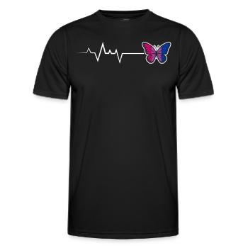 Bisexuel Fierté Battement de cœur Papillon LGBTQ - T-shirt sport Homme - noir - Devant - AI Model Male 178 dark (178cm)