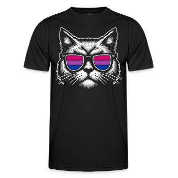 Cool Cat Lunettes de soleil Bisexual Pride - T-shirt sport Homme - noir - Devant - AI Model Male 178 dark (178cm)