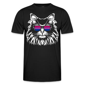 Bisexuel Chat Fort Lunettes de Soleil Bi Colors - T-shirt sport Homme - noir - Devant - AI Model Male 178 dark (178cm)