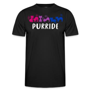 Bisexuell Pride Elegante Purride Katzen Bi Farben - Männer Funktions-T-Shirt - Schwarz - Vorne - AI Model Male 178 dark (178cm)