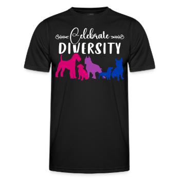 Bisexual Pride Celebrations Diversity Dogs Bi Colors - Men's Functional T-Shirt - black - Front - AI Model Male 178 dark (178cm)