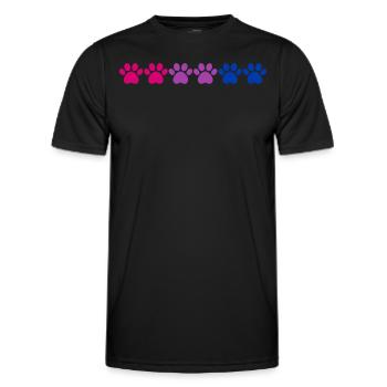 Fierté Bisexuelle Mignon Patte Empreintes Bi Couleurs - T-shirt sport Homme - noir - Devant - AI Model Male 178 dark (178cm)