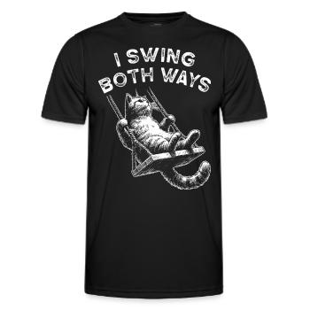 bisexuel je balance des deux côtés chat cool - T-shirt sport Homme - noir - Devant - AI Model Male 178 dark (178cm)