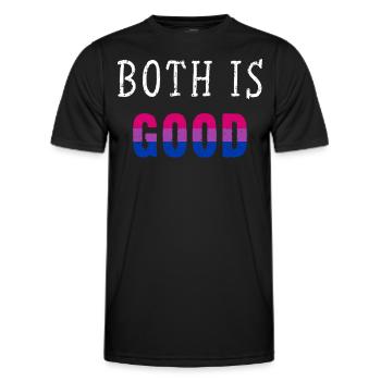 Les deux est bon bisexuel drapeau couleurs fierté - T-shirt sport Homme - noir - Devant - AI Model Male 178 dark (178cm)