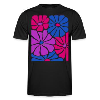 Fierté Bisexuelle Motif Floral Drapeau Couleurs Rétro - T-shirt sport Homme - noir - Devant - AI Model Male 178 dark (178cm)
