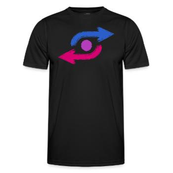 Bisexual Pride Arrow Icon Flag Colors Graphic - Men's Functional T-Shirt - black - Front - AI Model Male 178 dark (178cm)