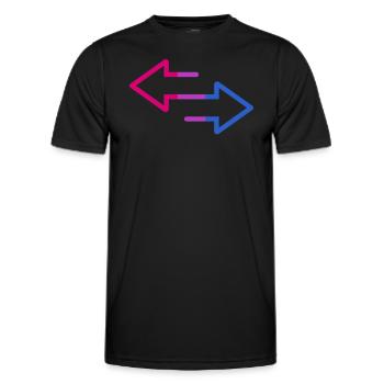Bisexual Pride Arrows Flag Minimalist - Men's Functional T-Shirt - black - Front - AI Model Male 178 dark (178cm)