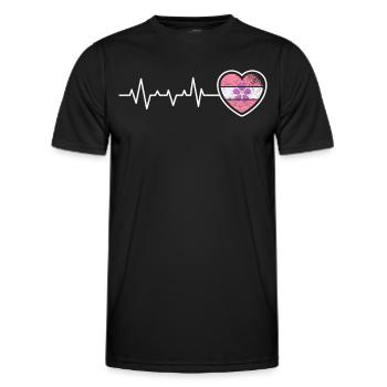 Lesbienne Heartbeat Rétro Violet Pride - T-shirt sport Homme - noir - Devant - AI Model Male 178 dark (178cm)