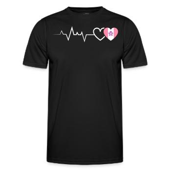 Lesbian Heartbeat Flowers Pride Love - Men's Functional T-Shirt - black - Front - AI Model Male 178 dark (178cm)